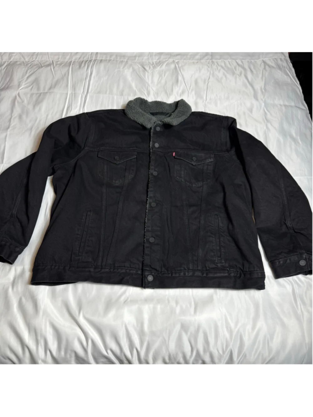 Men's Levi's Sherpa-Lined Denim Jacket XXL Black Grey